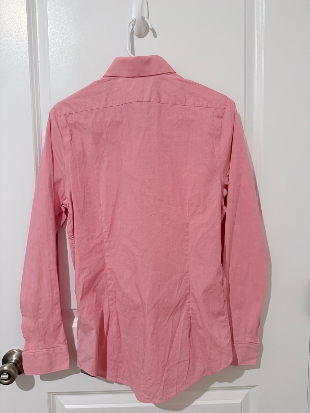 Express Men's Solid Pink Dress Shirt - Picture 3 of 3